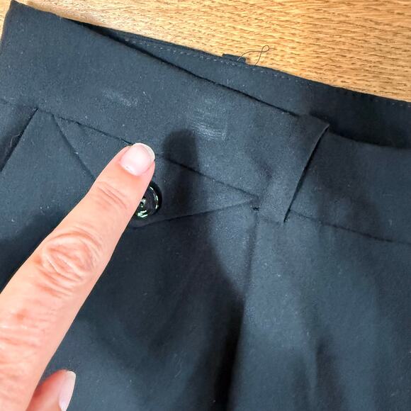 MNG by Mango Black Pants SZ 12 Pleated Straight Work Career Minimalist Academia - Picture 5 of 10